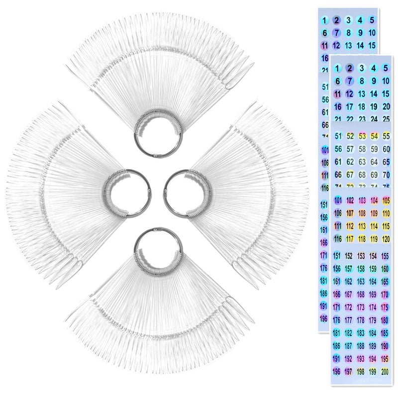 VUOJUR 200pcs Nail Swatch Sticks with Number Stickers Display Stiletto Tips Clear Sample Sticks Practice Tips for Nail Techs Salon - Image 1